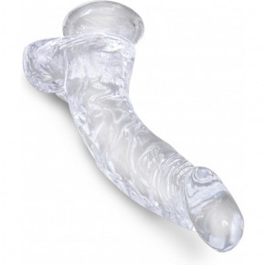 KING COCK DILDO REALISTA CURVADO TRANSPARENTE 165 CM