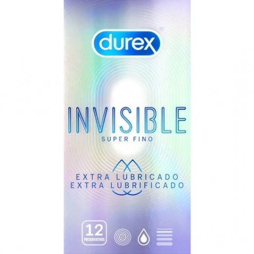 DUREX INVISIBLE EXTRA FINO EXTRA LUBRICADO 12 UDS