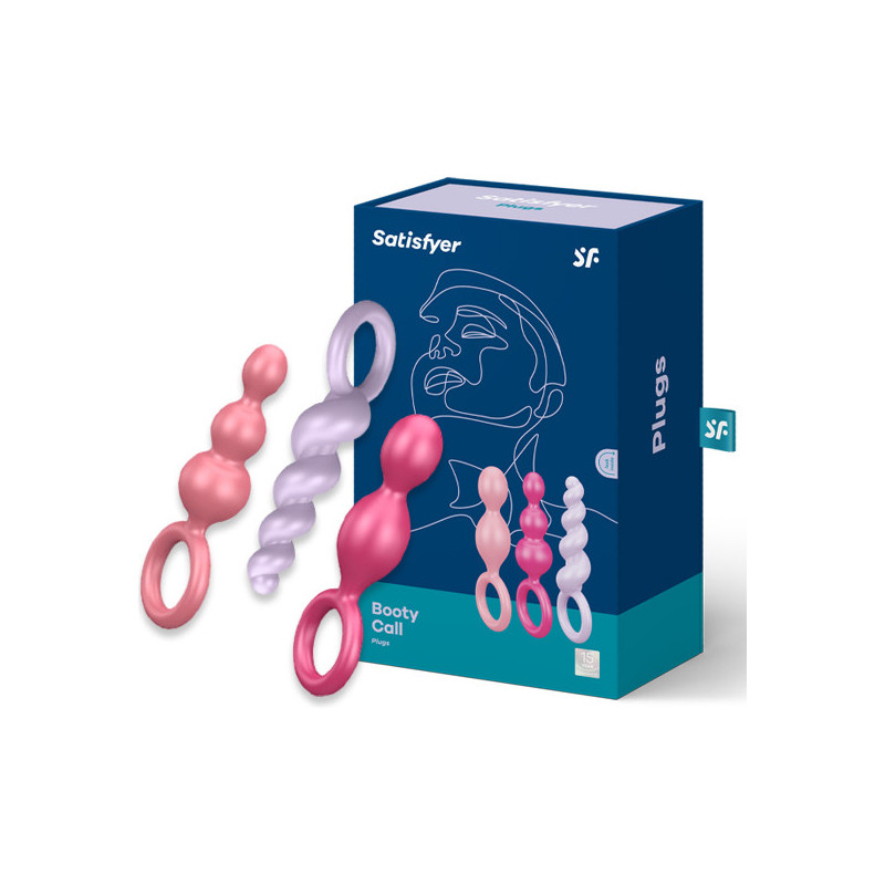 SATISFYER PACK 3 PLUGS SILICONA TRI COLOR