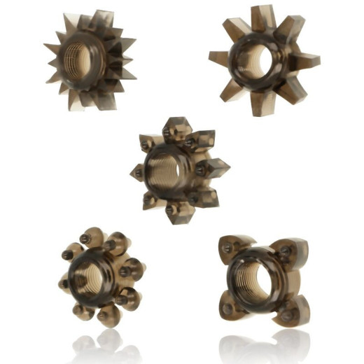 OHMAMA - SET 5 ANILLOS SILICONA TESTICULOS Y PENE