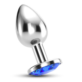 Plug Anal Bijou con Joya Azul Grande + Bolsa Aterciopelada Crushious