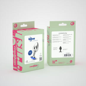 Plug Anal Bijou con Joya Azul Grande + Bolsa Aterciopelada Crushious