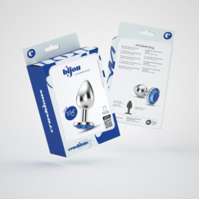 Plug Anal Bijou con Joya Azul Grande + Bolsa Aterciopelada Crushious