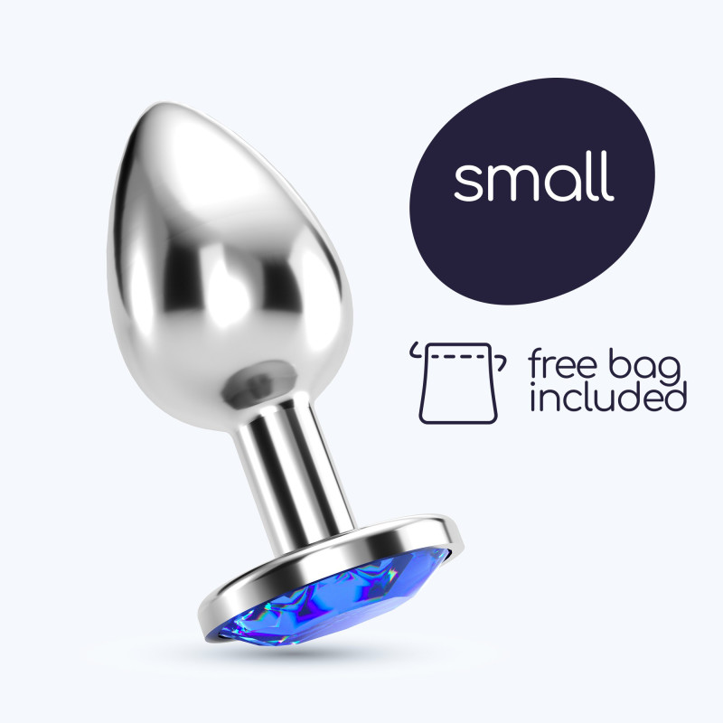 Plug Anal Bijou con Joya Azul Pequeño + Bolsa Aterciopelada Crushious