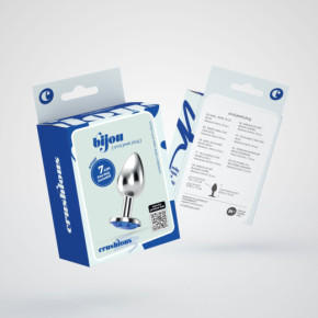 Plug Anal Bijou con Joya Azul Pequeño + Bolsa Aterciopelada Crushious