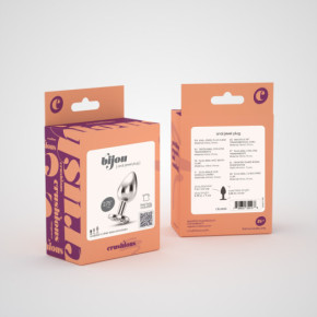 Plug Anal Bijou con Joya Transparente Pequeño + Bolsa Aterciopelada Crushious