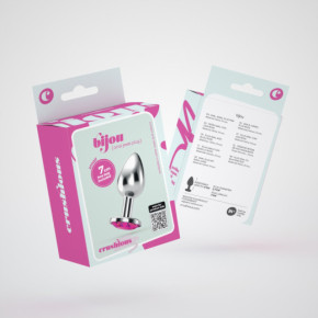 Plug Anal Bijou con Joya Rosa Pequeño + Bolsa Aterciopelada Crushious
