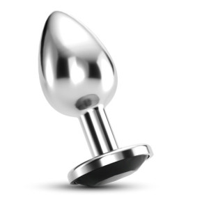 Plug Anal Bijou con Joya Negro Mediano + Bolsa Aterciopelada Crushious