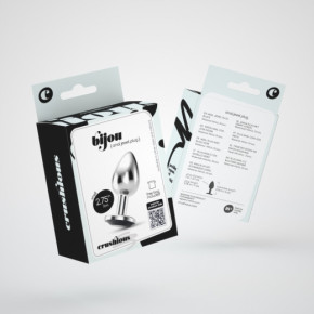 Plug Anal Bijou con Joya Negro Pequeño + Bolsa Aterciopelada Crushious
