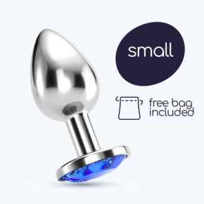 Plug Anal Bijou con Joya Azul Pequeño + Bolsa Aterciopelada Crushious