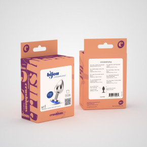 Plug Anal Bijou con Joya Azul Pequeño + Bolsa Aterciopelada Crushious