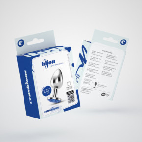 Plug Anal Bijou con Joya Azul Pequeño + Bolsa Aterciopelada Crushious