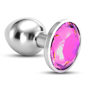 Plug Anal Bijou con Joya Rosa Mediano + Bolsa Aterciopelada Crushious