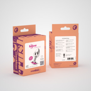 Plug Anal Bijou con Joya Rosa Mediano + Bolsa Aterciopelada Crushious