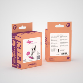 Plug Anal Bijou con Joya Rosa Pequeño + Bolsa Aterciopelada Crushious