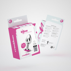 Plug Anal Bijou con Joya Rosa Pequeño + Bolsa Aterciopelada Crushious