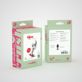Plug Anal Bijou con Joya Roja Grande + Bolsa Aterciopelada Crushious