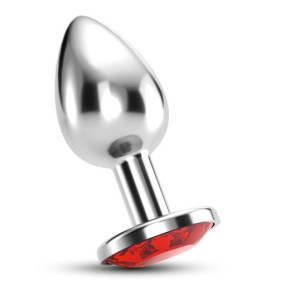 Plug Anal Bijou con Joya Roja Mediano + Bolsa Aterciopelada Crushious
