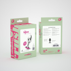 Plug Anal Bijou con Joya Rosa Grande + Bolsa Aterciopelada Crushious