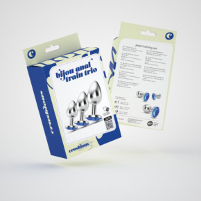 Set de Entrenamiento Anal Bijou Trio Azul + Bolsas Individuales Crushious