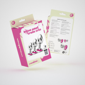 Set de Entrenamiento Anal Bijou Trio Rosa + Bolsas Individuales Crushious