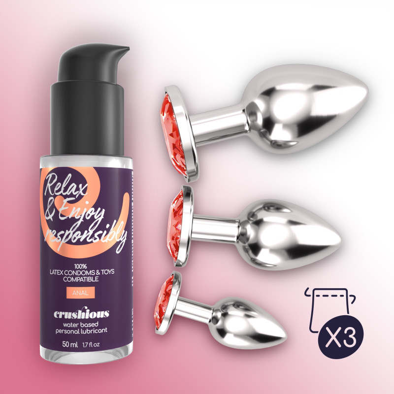 Set de Entrenamiento Anal Bijou Wet Trio Rojo Crushious