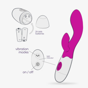 Vibrador Conejito Cherie con Lubricante Base Agua Incluido Crushious