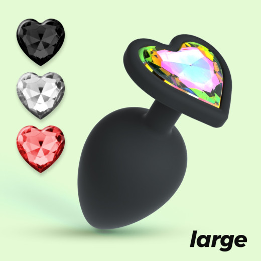 Plug Anal Cuore Grande con 4 Joyas Intercambiables Crushious
