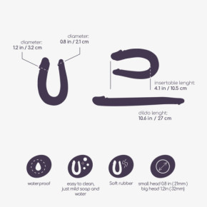 Dildo Doble Deep Diver con Lubricante Anal 50 ml Rosa Crushious