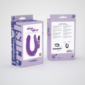 Dildo Doble Deep Diver con Lubricante Anal 50 ml Morado Crushious