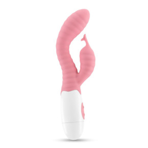Vibrador Conejito Gummie Rosa con Lubricante Base Agua Incluido Crushious
