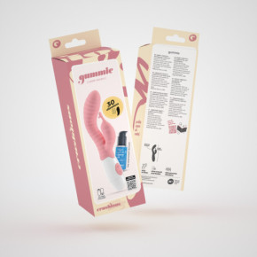 Vibrador Conejito Gummie Rosa con Lubricante Base Agua Incluido Crushious