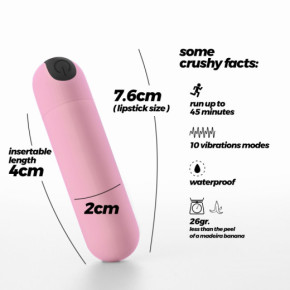 Bala Vibradora Recargable Imoan Rosa Bebé Crushious