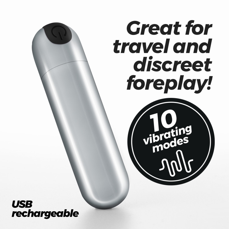 Bala Vibradora Recargable Imoan Plateada Crushious