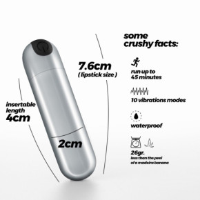 Bala Vibradora Recargable Imoan Plateada Crushious