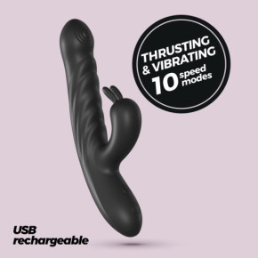 Vibrador Conejito con Movimiento Lapin Negro Crushious
