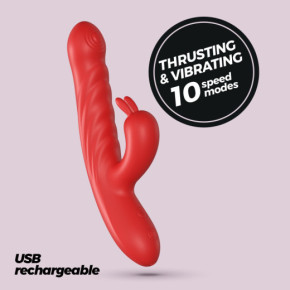 Vibrador Conejito con Movimiento Lapin Rojo Crushious