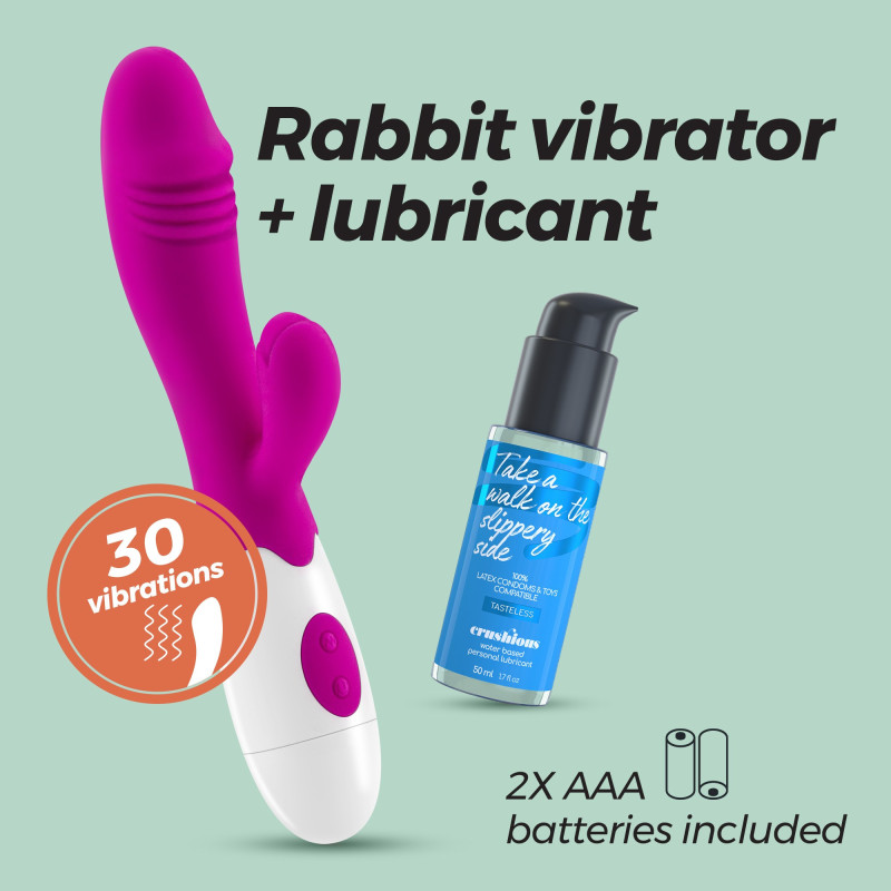 Vibrador Conejito Lollipop con Lubricante Base Agua Incluido Crushious