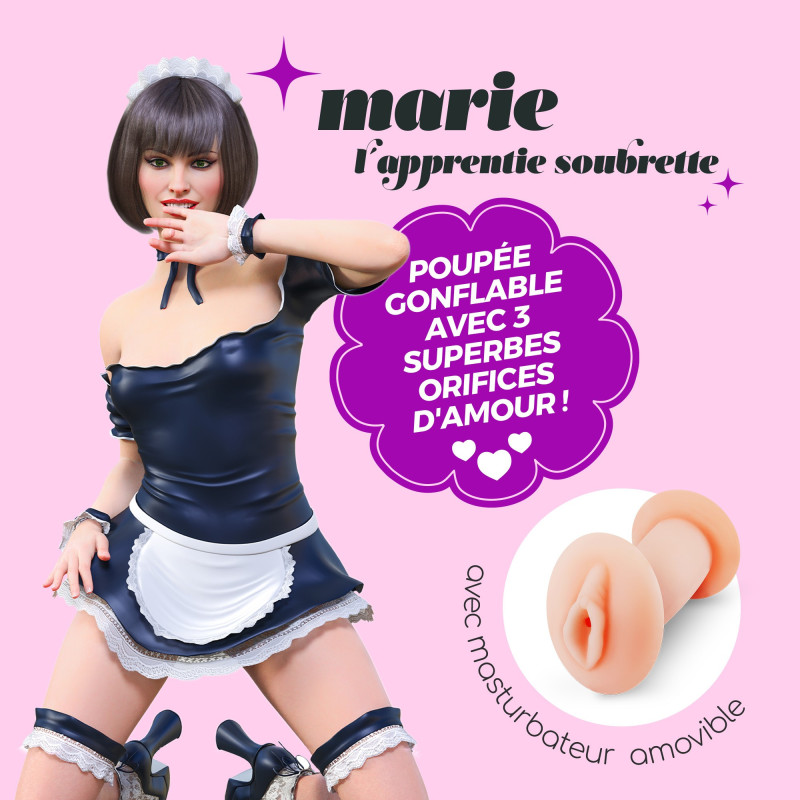 Muñeca Hinchable Marie L'Apprentie Soubrette con Masturbador Crushious