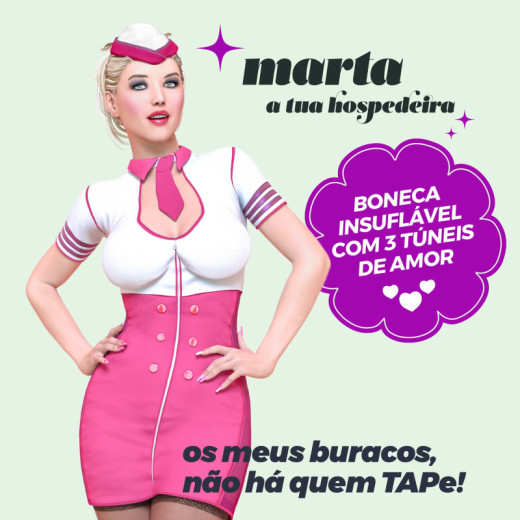 Muñeca Hinchable Rubia Marta la Azafata Crushious