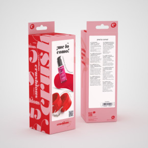 Set Me Lo Como: Esposas de Velcro + Antifaz de Satén + Lubricante Comestible de Fresa Crushious