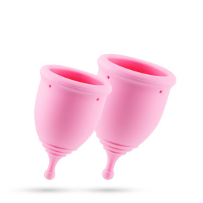 Copas Menstruales Minerva S + L con Bolsa y Limpiador de Juguetes 150 ml Crushious