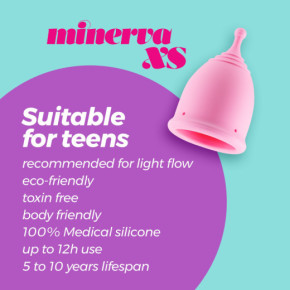 Copa Menstrual Minerva XS con Bolsa y Limpiador de Juguetes 150 ml Crushious