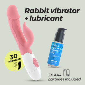 Vibrador Conejito Mochi Rosa con Lubricante Base Agua Incluido Crushious
