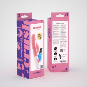 Vibrador Conejito Mochi Rosa con Lubricante Base Agua Incluido Crushious