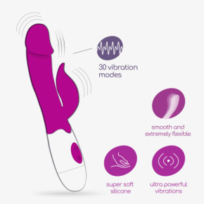 Vibrador Conejito Mochi Morado con Lubricante Base Agua Incluido Crushious