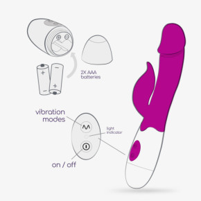 Vibrador Conejito Mochi Morado con Lubricante Base Agua Incluido Crushious