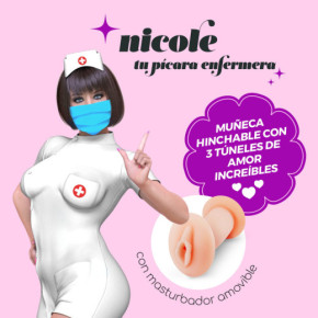 Muñeca Hinchable Nicole la Enfermera con Masturbador Crushious