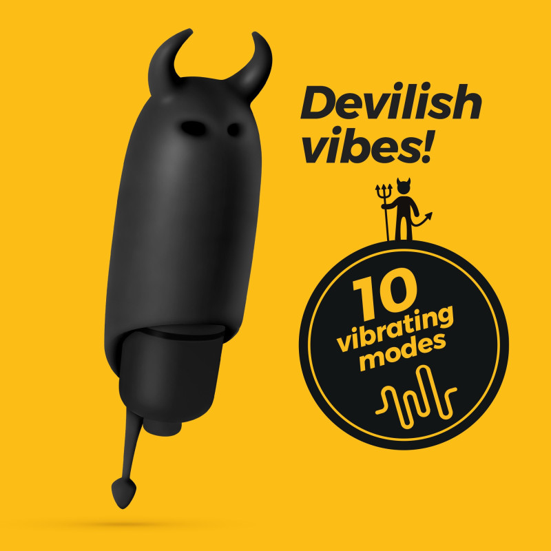 O-Pet Devil con Bala Vibradora de 10 Ritmos Negro Crushious