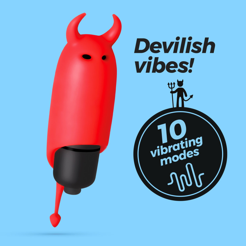 O-Pet Devil con Bala Vibradora de 10 Ritmos Rojo Crushious